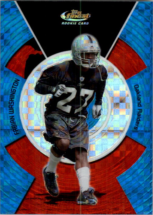 2005 Finest Blue Xfractors #143 Fabian Washington