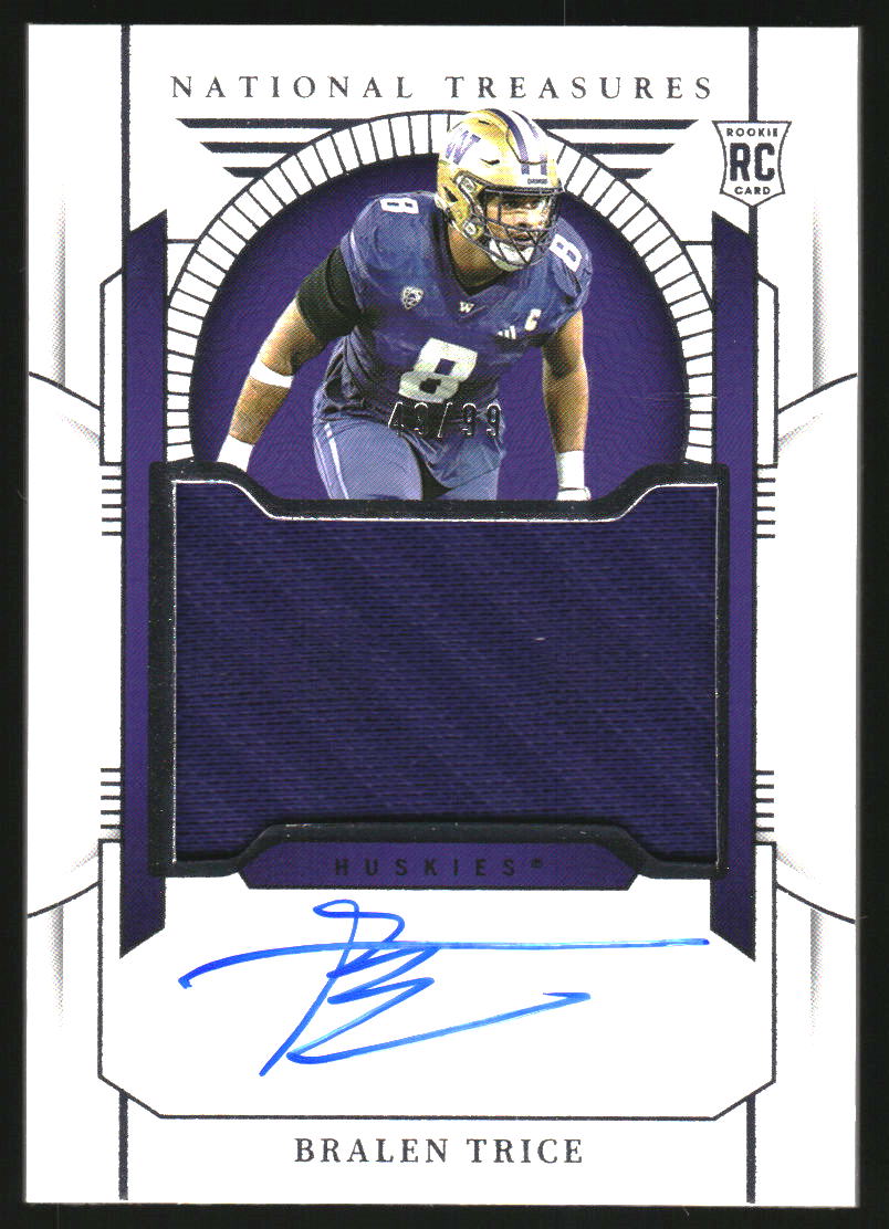 2024 Panini National Treasures Collegiate #60 Bralen Trice Auto Jersey /99