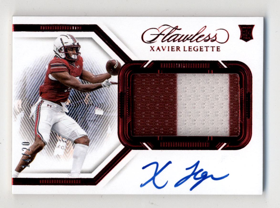 2024 Panini National Treasures Collegiate Flawless Rookie Patch Autographs Horizontal Ruby #150 Xavier Legette