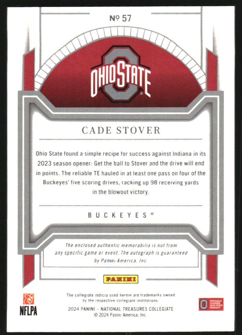 2024 Panini National Treasures Collegiate Blue #57 Cade Stover Auto Jersey /49