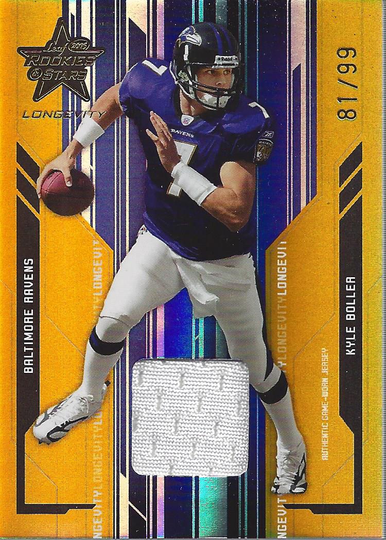 2005 Leaf Rookies and Stars Longevity Materials Gold #8 Kyle Boller/99