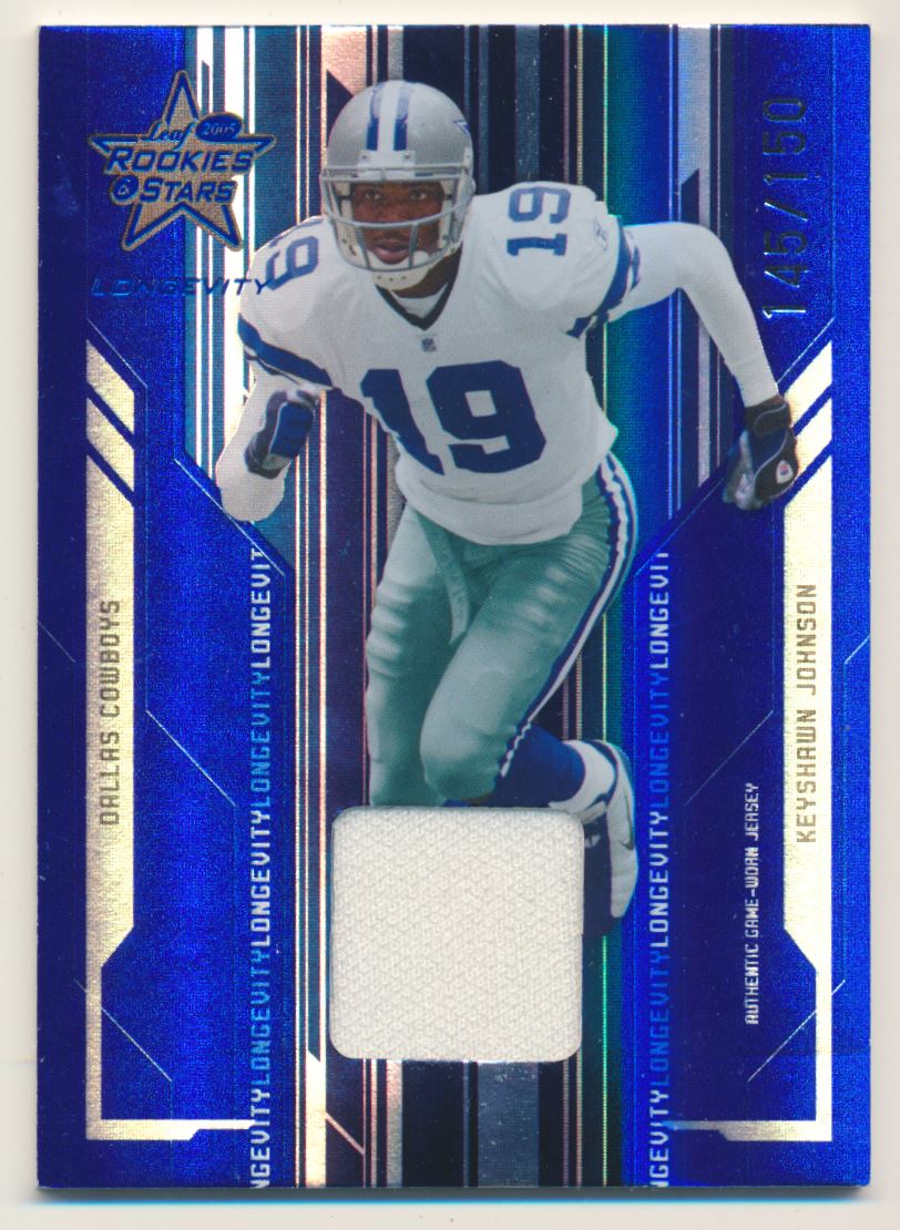 2005 Leaf Rookies and Stars Longevity Materials Sapphire #26 Keyshawn  Johnson/150 - NM-MT