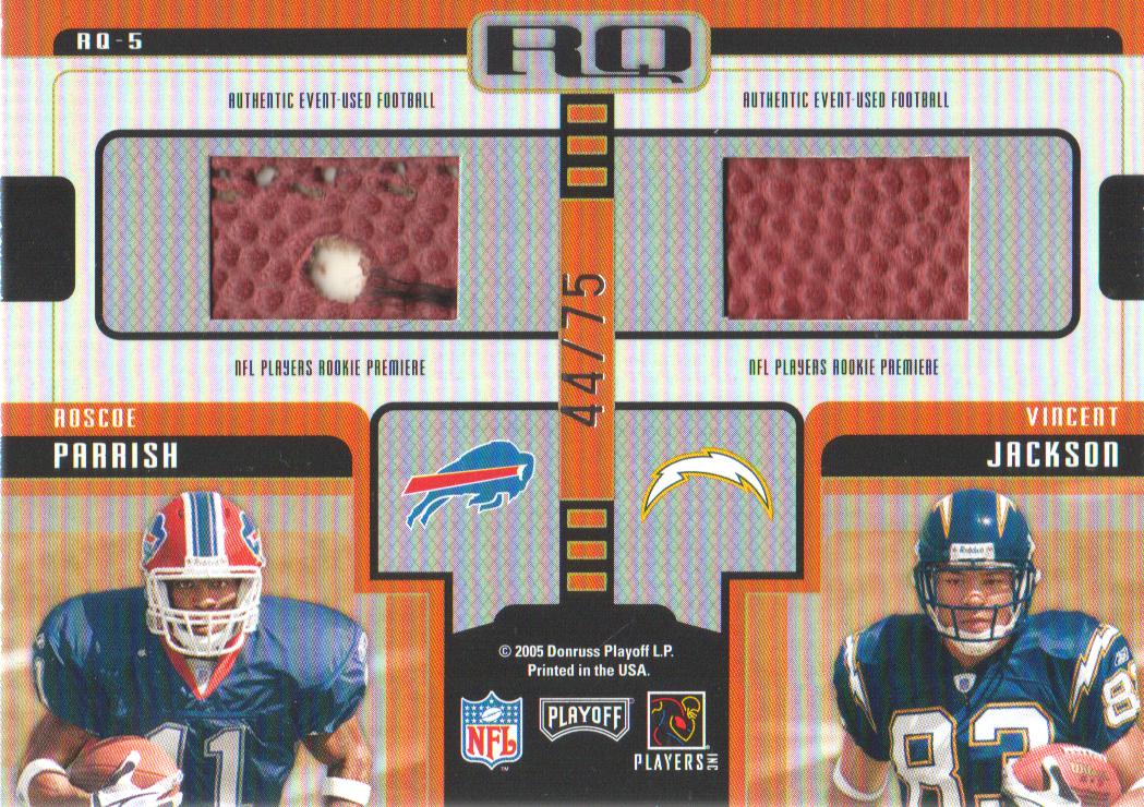 2005 Playoff Honors Rookie Quad Footballs #RQ5 Andrew Walter/Maurice Clarett/Roscoe Parrish/Vincent Jackson back image