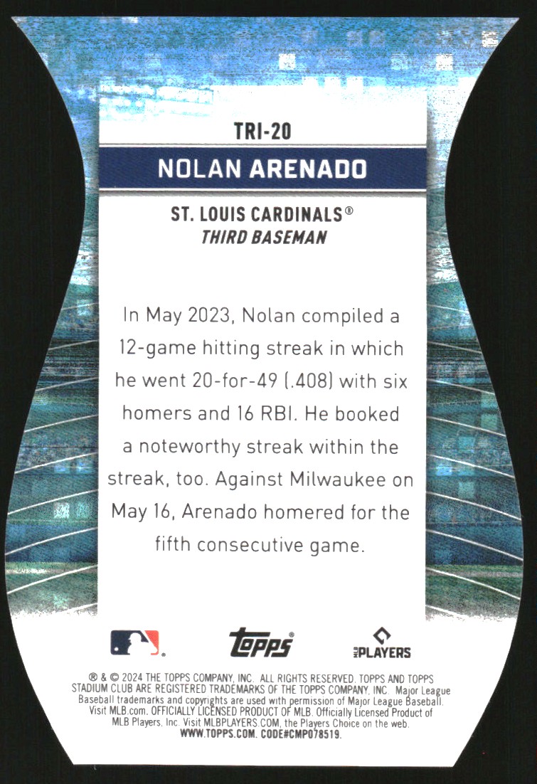 2024 Stadium Club Triumvirates #TRI20 Nolan Arenado
