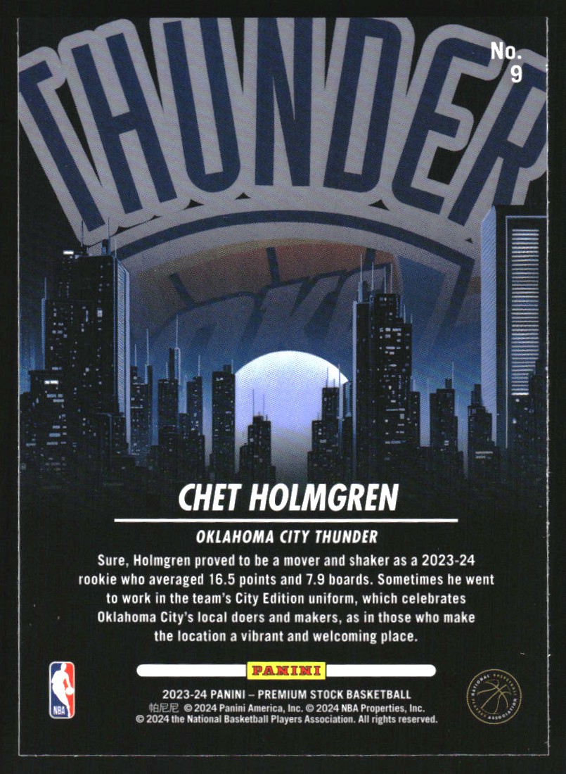 2023-24 Hoops Premium Stock City Edition #9 Chet Holmgren