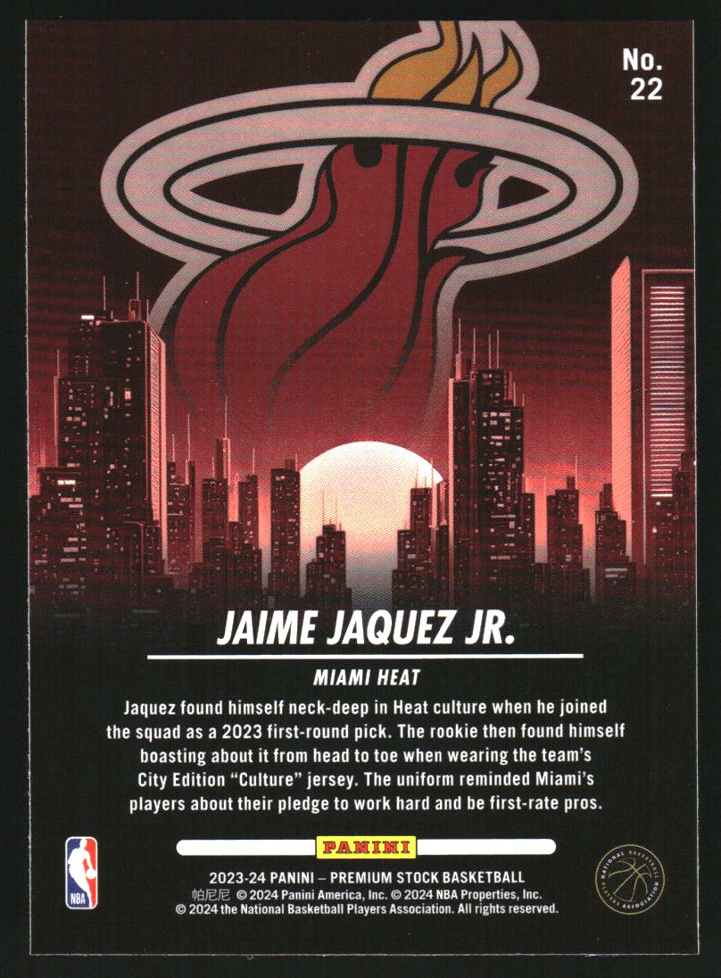 2023-24 Hoops Premium Stock City Edition #22 Jaime Jaquez Jr.