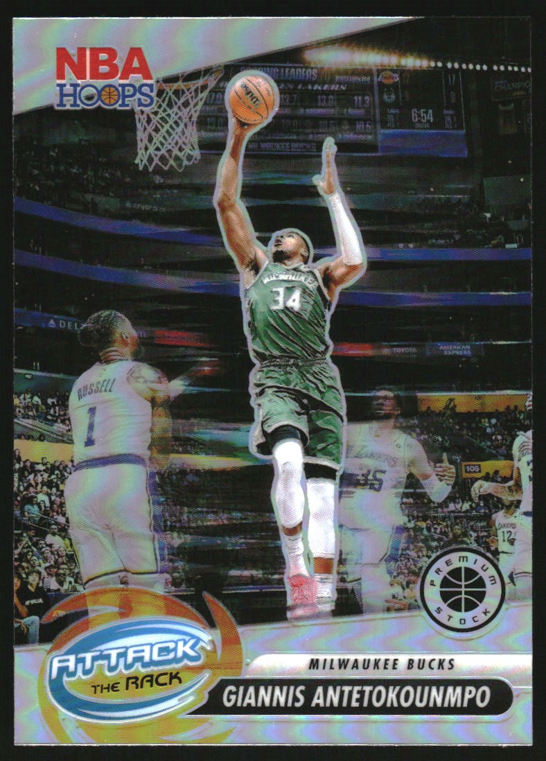 2023-24 Hoops Premium Stock Attack the Rack Silver Prizm #2 Giannis Antetokounmpo