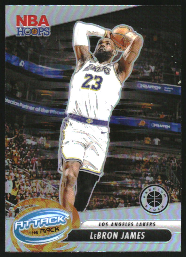 2023-24 Hoops Premium Stock Attack the Rack Silver Prizm #4 LeBron James