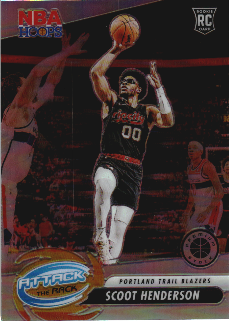 2023-24 Hoops Premium Stock Attack the Rack Silver Prizm #6 Scoot Henderson