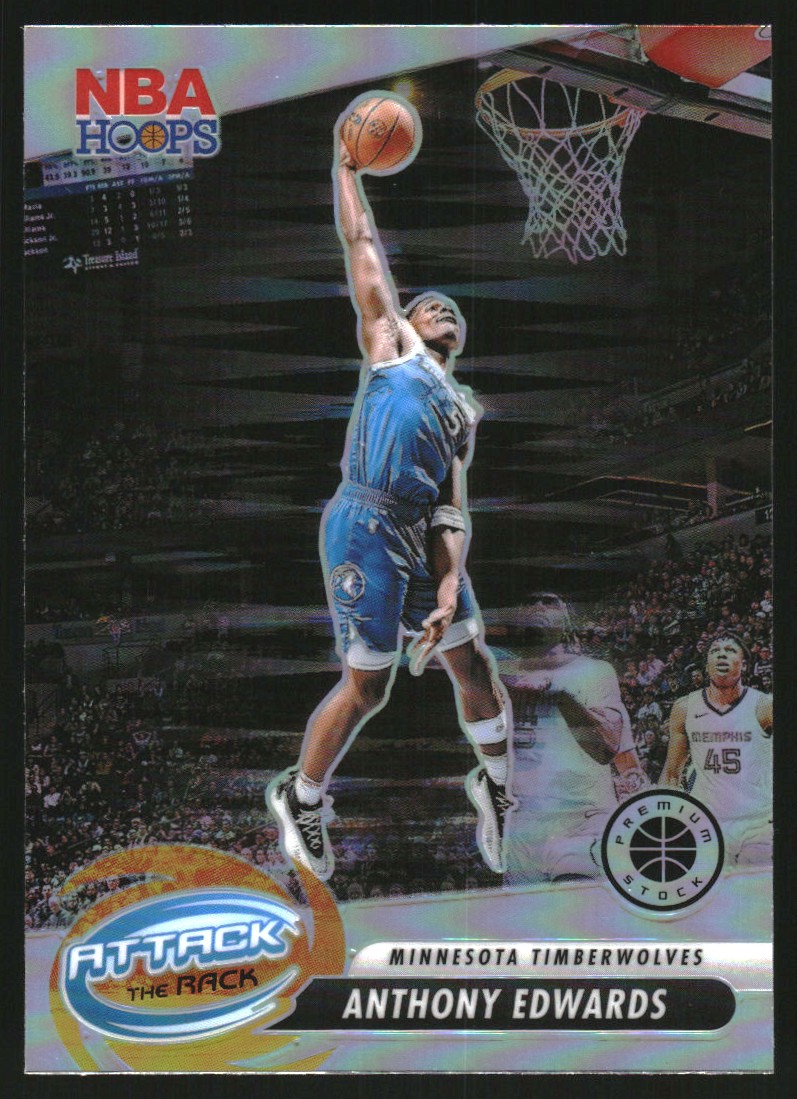 2023-24 Hoops Premium Stock Attack the Rack Silver Prizm #7 Anthony Edwards