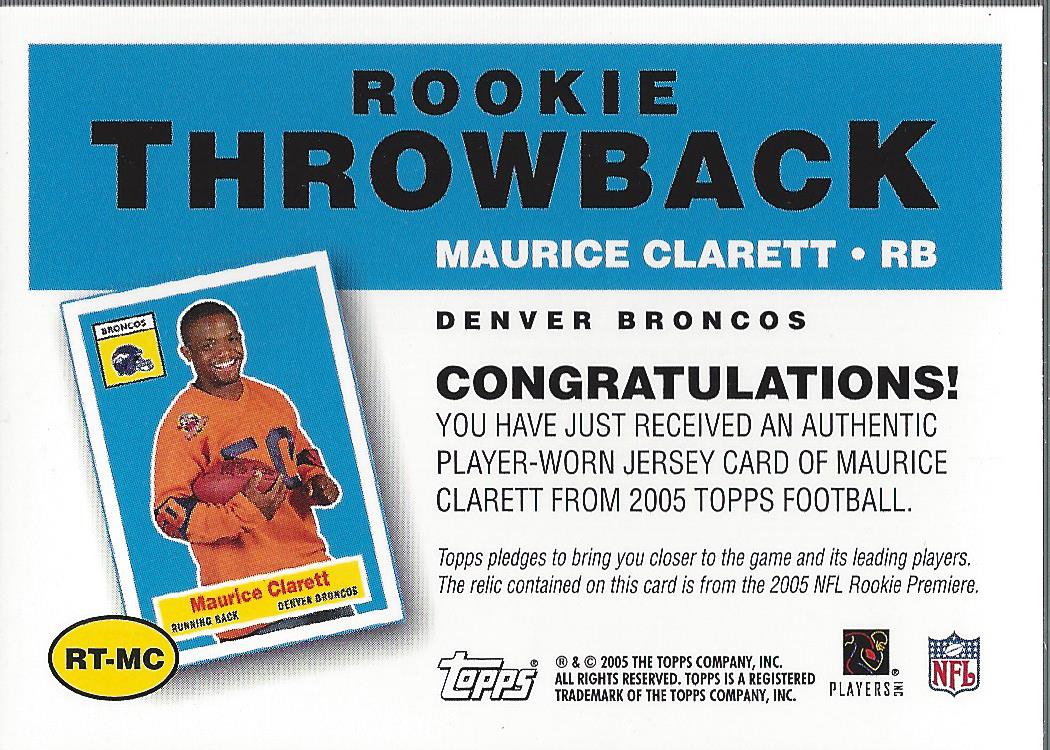 2005 Topps Rookie Throwback Jerseys #RTMC Maurice Clarett - Jersey