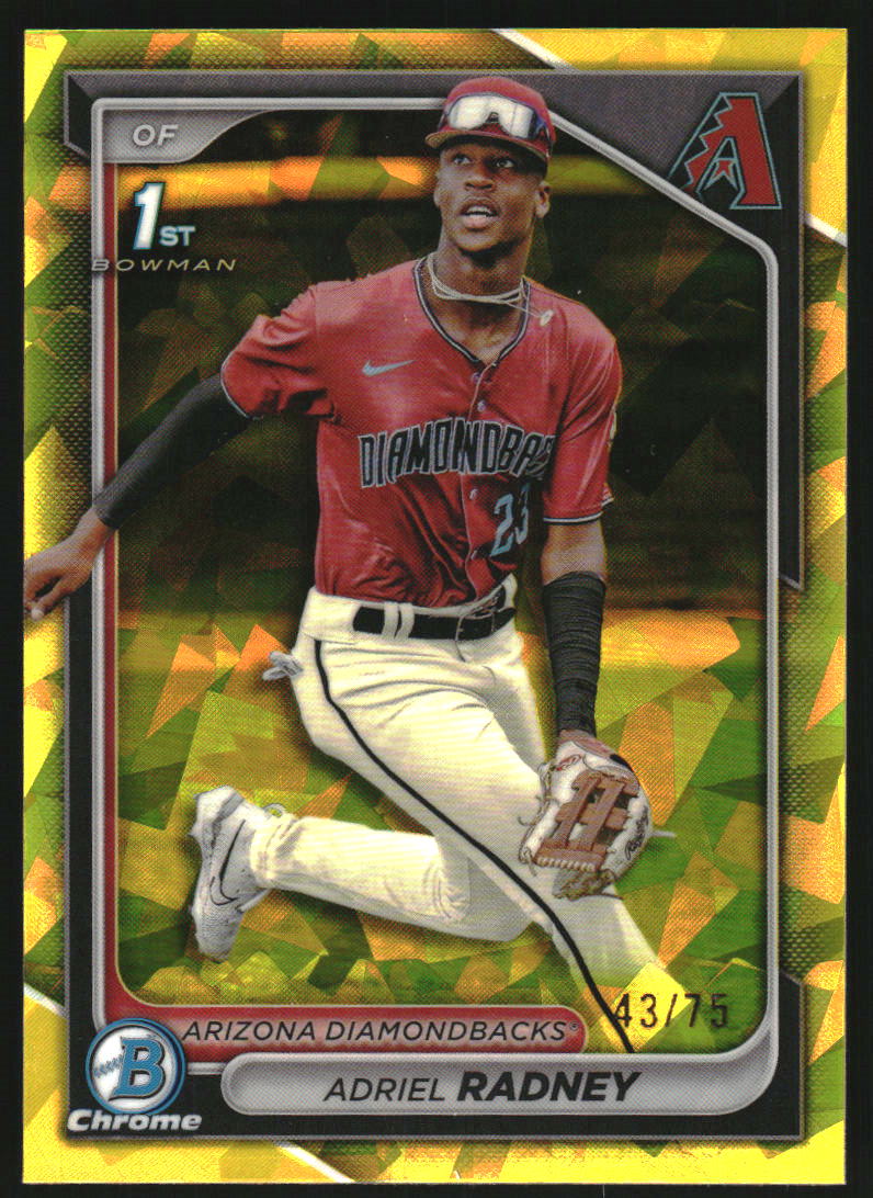 2024 Bowman Chrome Sapphire Prospects Yellow Refractors #BCP191 Adriel Radney /75