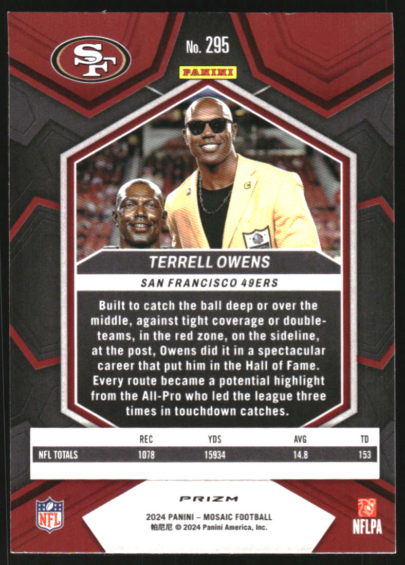 2024 Panini Mosaic Mosaic Reactive Blue #295 Terrell Owens HOF