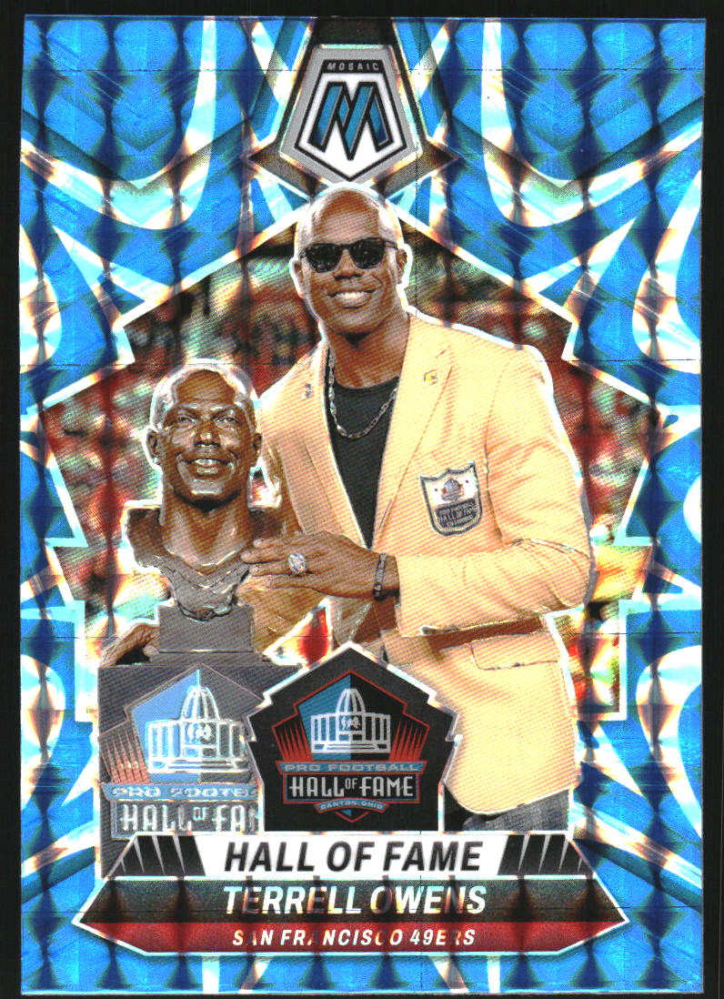 2024 Panini Mosaic Mosaic Reactive Blue #295 Terrell Owens HOF