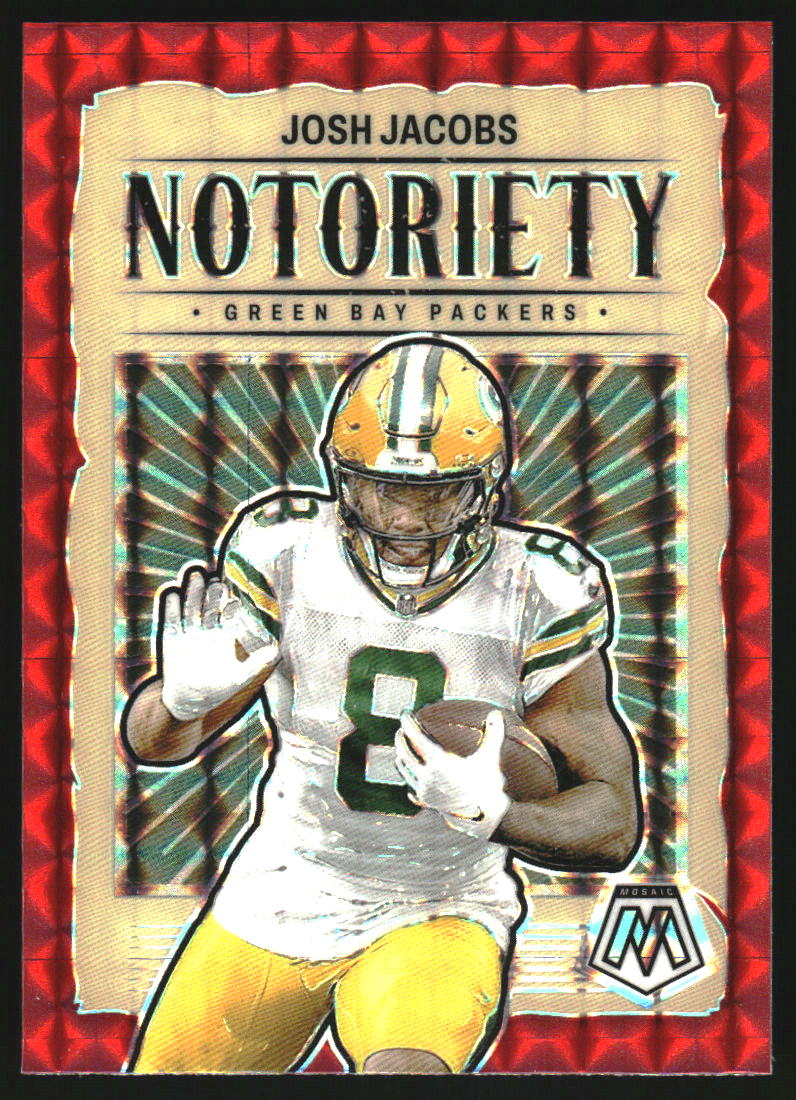 2024 Panini Mosaic Notoriety Mosaic Red #5 Josh Jacobs