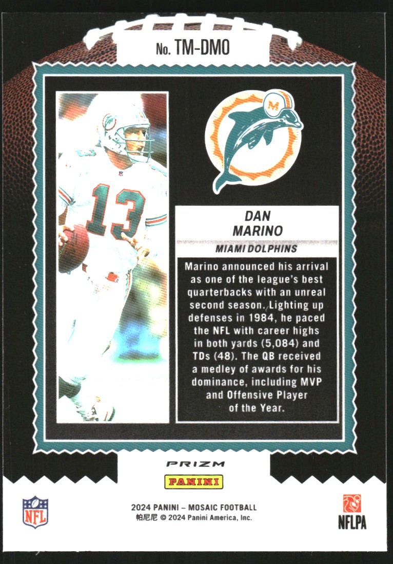 2024 Panini Mosaic Touchdown Masters Mosaic Green #17 Dan Marino