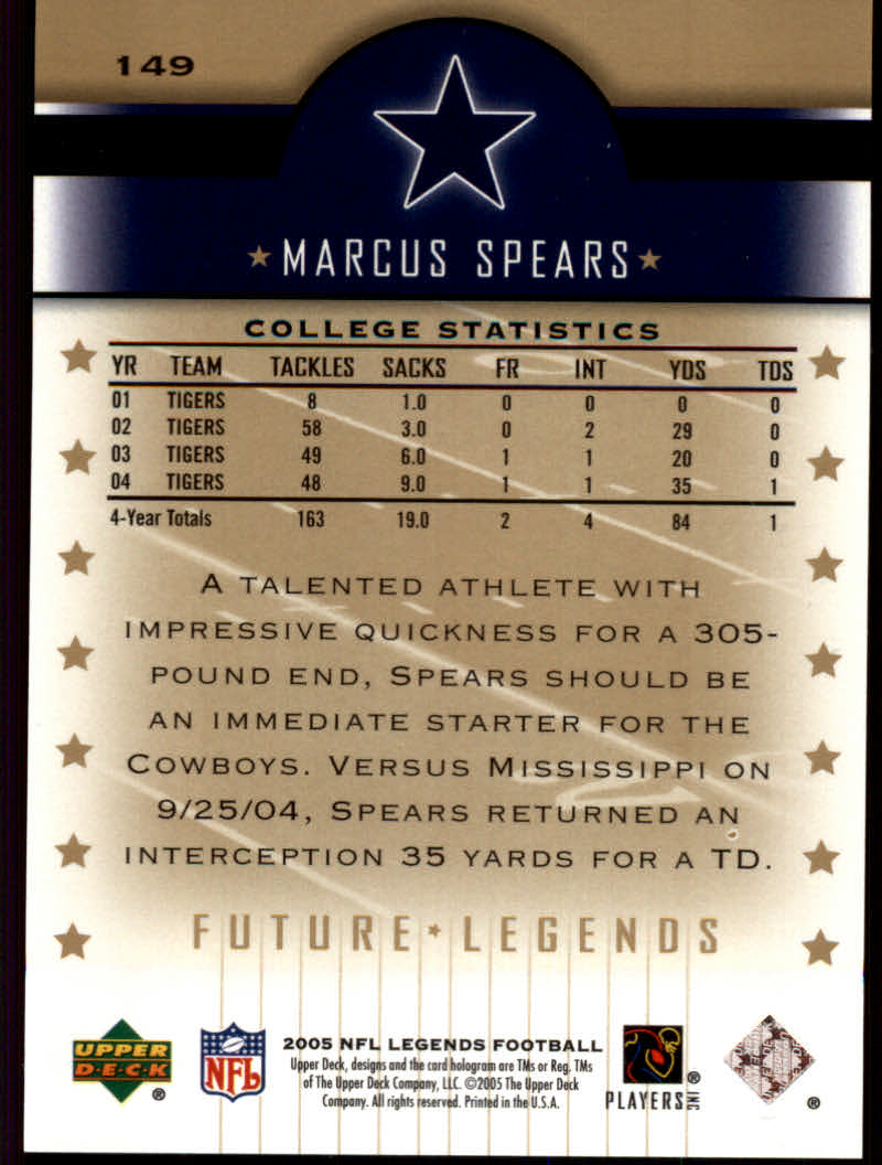 2005 Upper Deck Legends Football "Main Set" Cards #1 to #190 - Picture 201 of 211