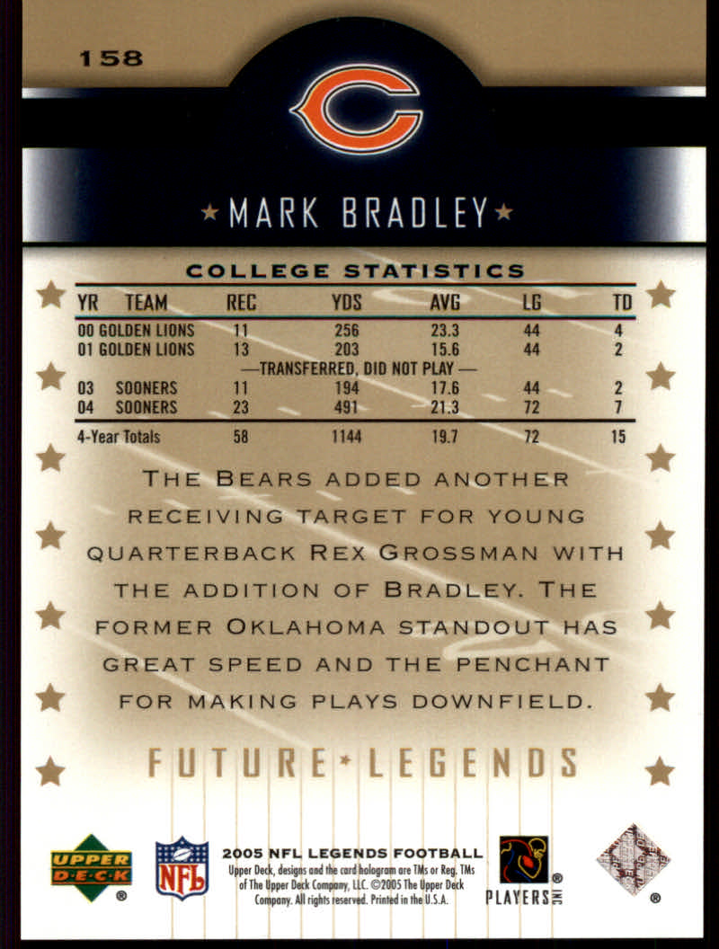 2005 Upper Deck Legends Football "Main Set" Cards #1 to #190 - Picture 207 of 211