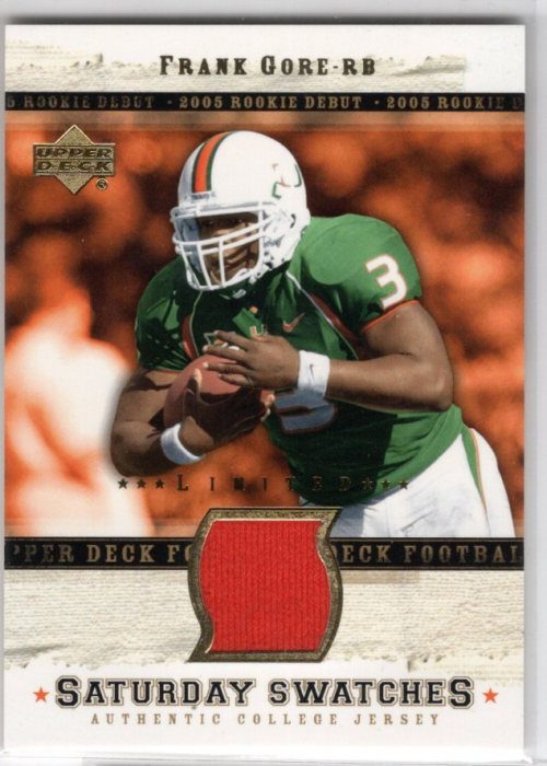 2005 Upper Deck Rookie Debut Saturday Swatches Limited #SAFR Frank Gore