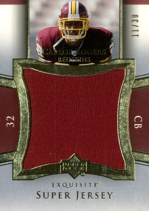 2005 Exquisite Collection Super Jersey Gold #SJCA Carlos Rogers