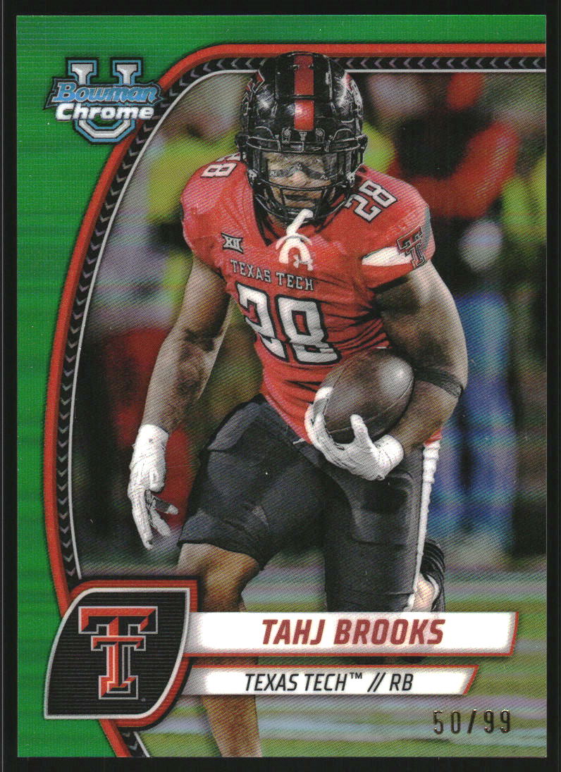 2024 Bowman Chrome University Green Refractors #193 Tahj Brooks