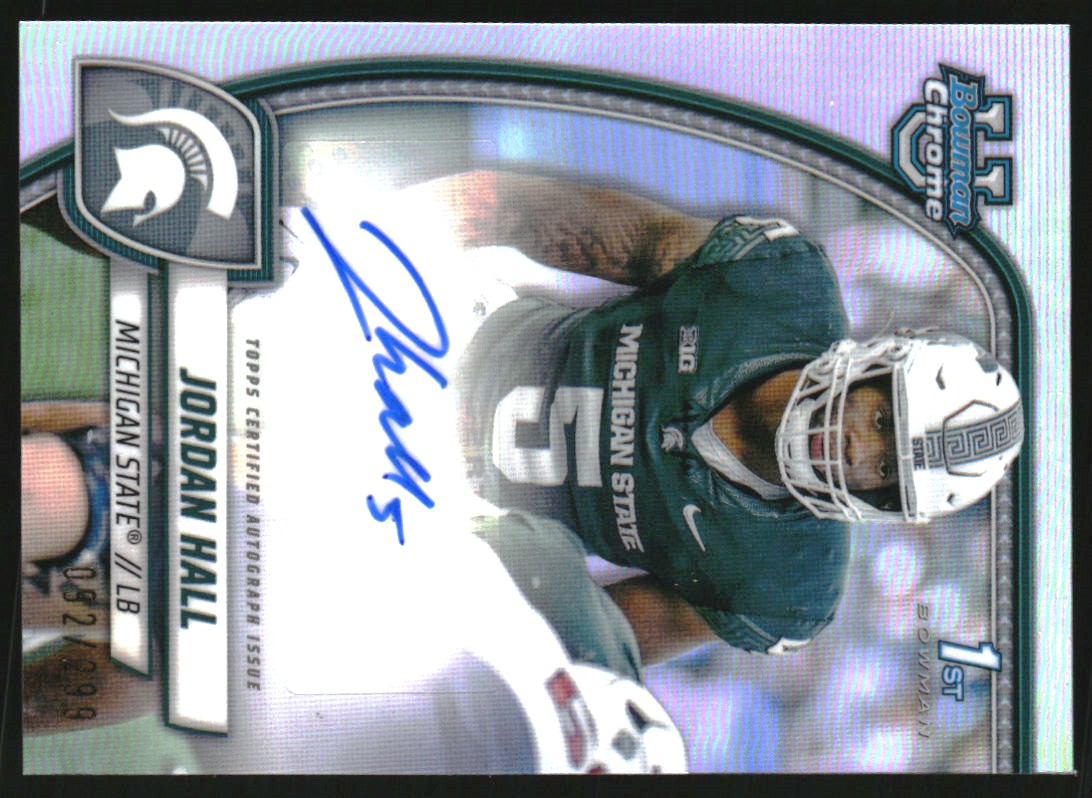 2024 Bowman Chrome University Prospect Autographs Refractors #PAJHL Jordan Hall