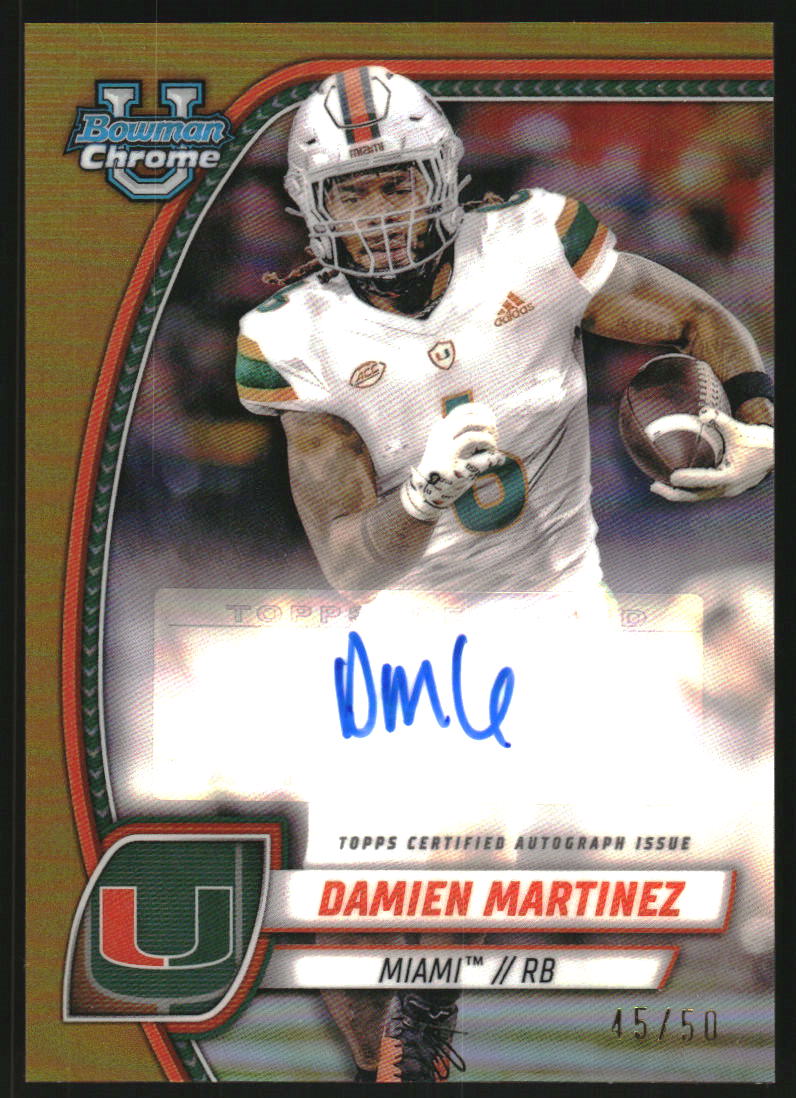 2024 Bowman Chrome University Prospect Autographs Gold Refractors #PADMA Damien Martinez Auto /50