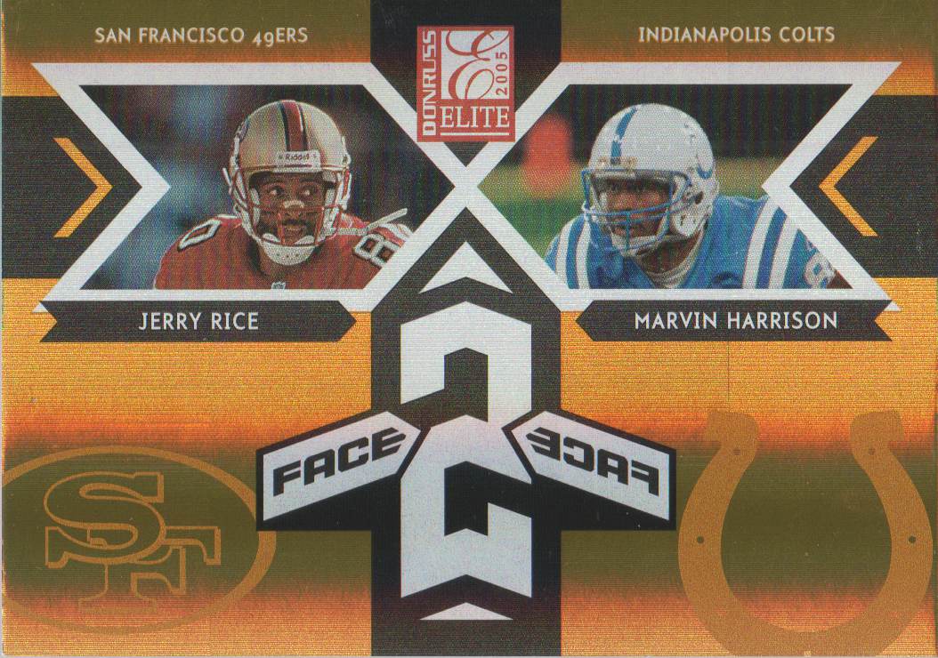 2005 Donruss Elite Face 2 Face Gold #CB15 Jerry Rice/Marvin Harrison