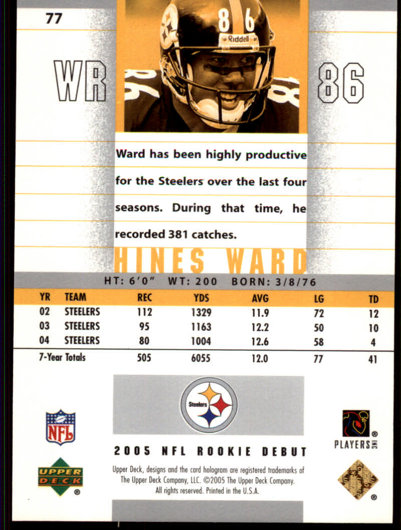 2005 Rookie Debut (Upper Deck) Football "Parallel" Cards - Picture 5 of 9