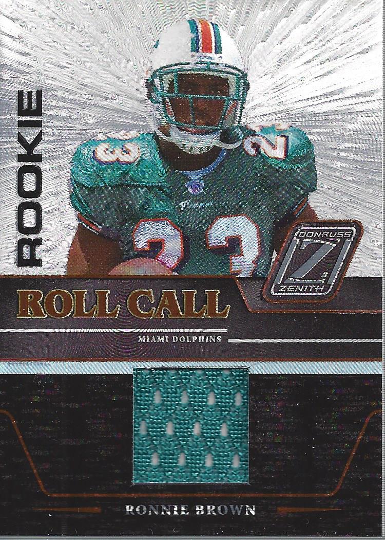 2005 Zenith Rookie Roll Call Jerseys #RC21 Ronnie Brown