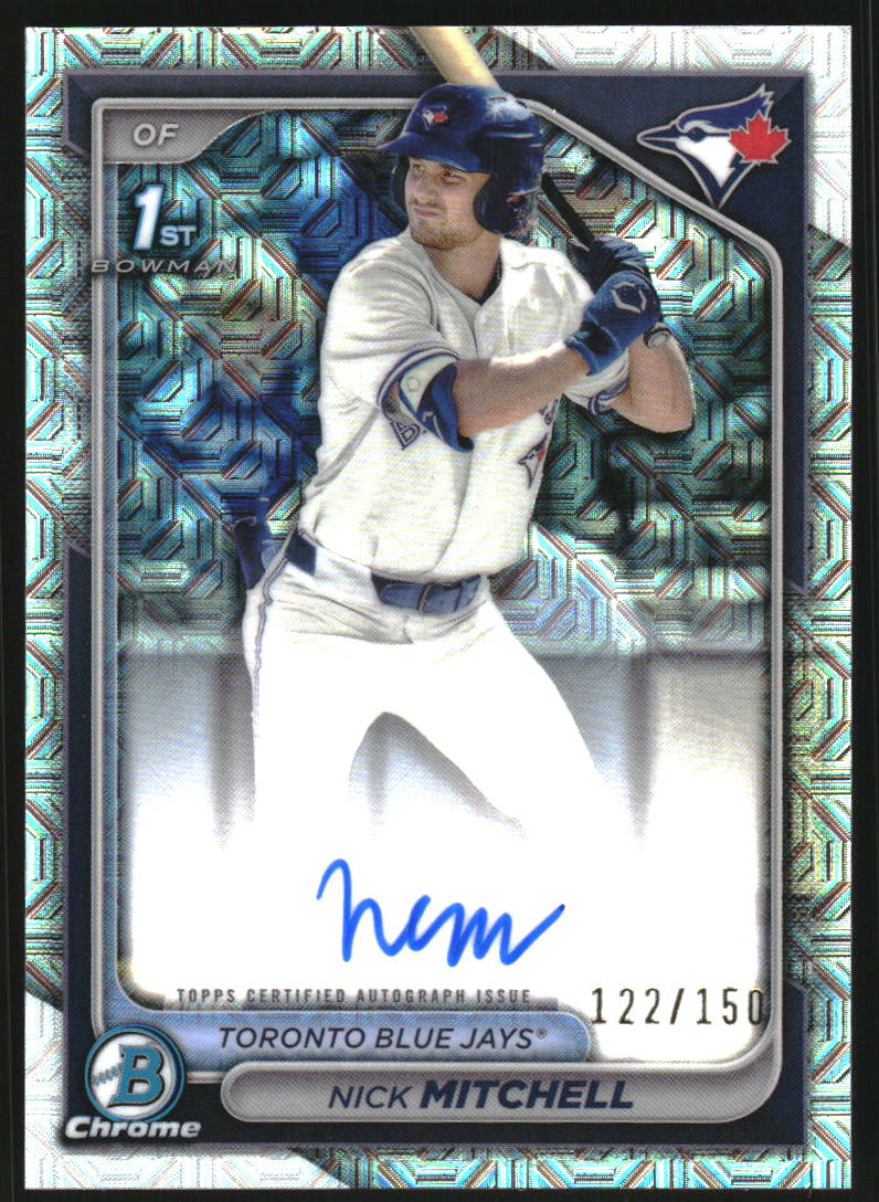 2024 Bowman Chrome Draft Autographs HTA Choice Refractors #CPANMI Nick Mitchell Auto /150