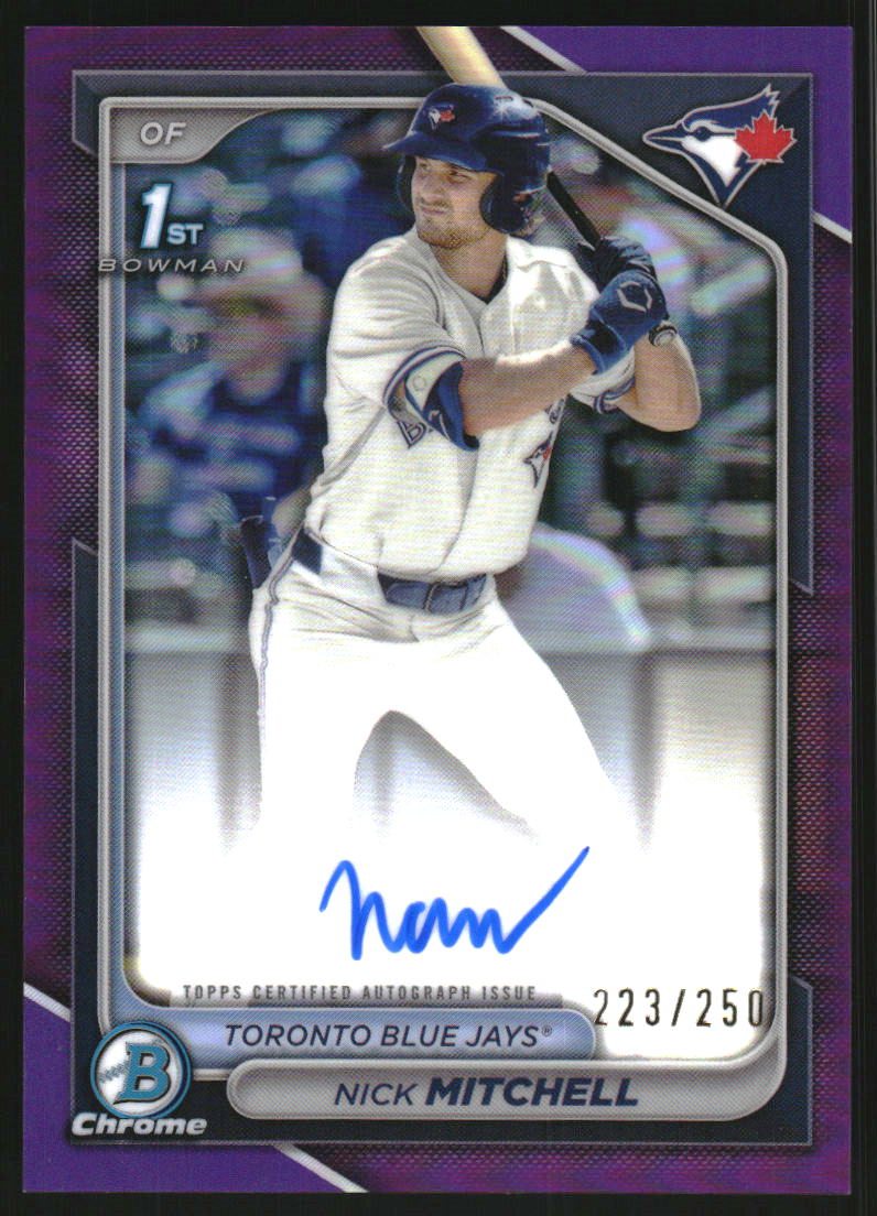 2024 Bowman Chrome Draft Autographs Purple Refractors #CPANMI Nick Mitchell Auto /250