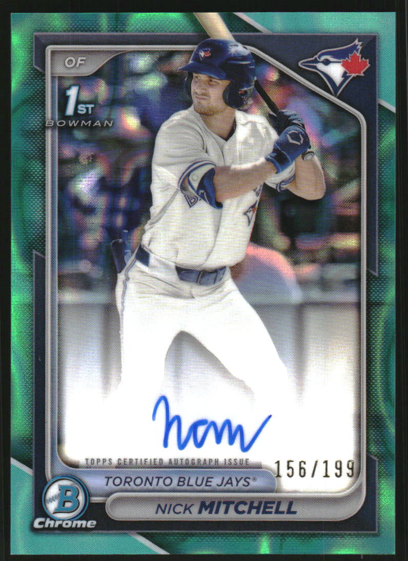 2024 Bowman Chrome Draft Autographs Aqua Lava Refractors #CPANMI Nick Mitchell Auto /199