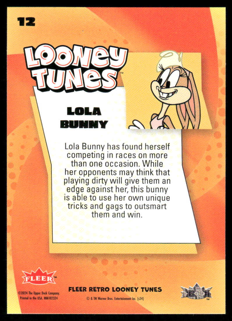 2024 Fleer Retro Looney Tunes Looney Blue #12 Lola Bunny back image