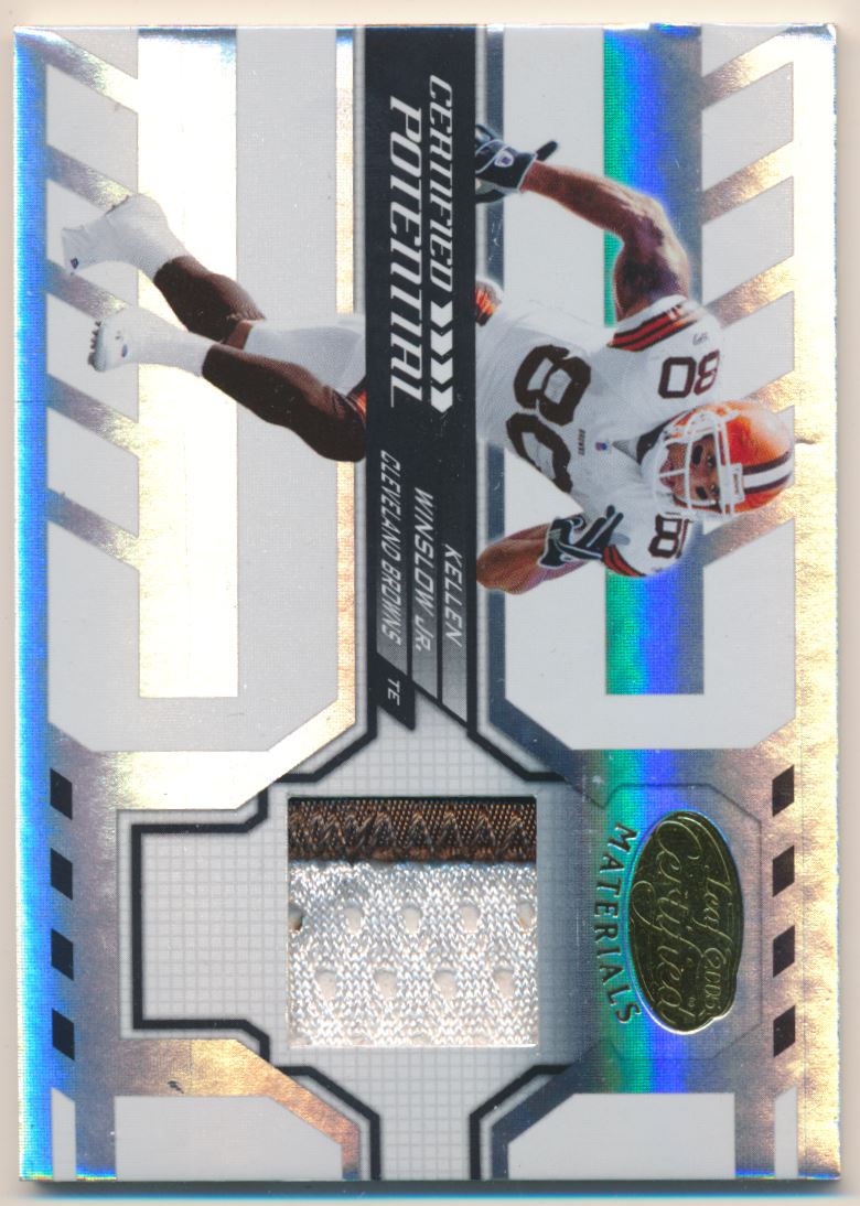 2005 Leaf Certified Materials Certified Potential Jersey Prime #25 Kellen Winslow