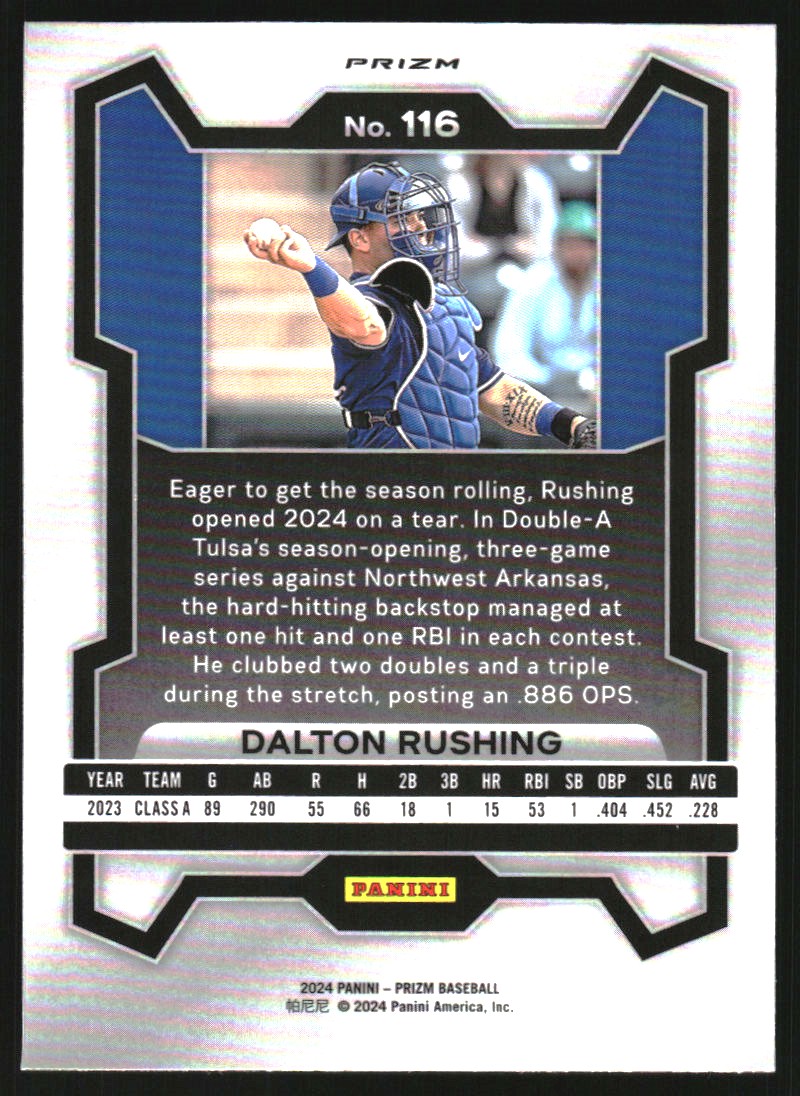 2024 Panini Prizm Prizms Ruby Wave #116 Dalton Rushing