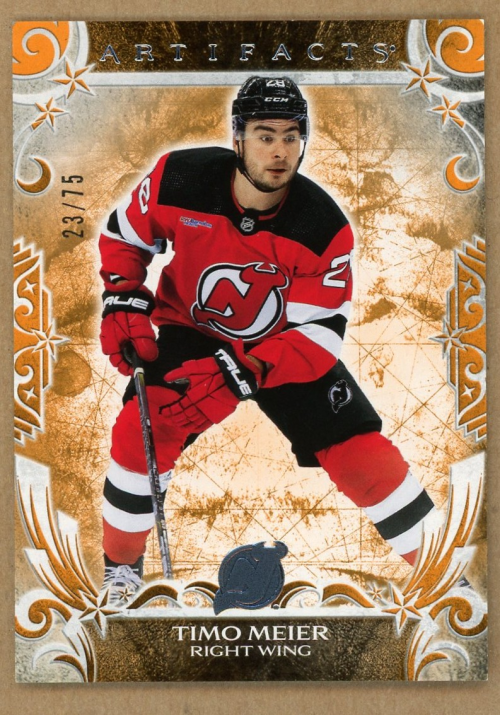 2024-25 Artifacts Orange #144 Timo Meier/75