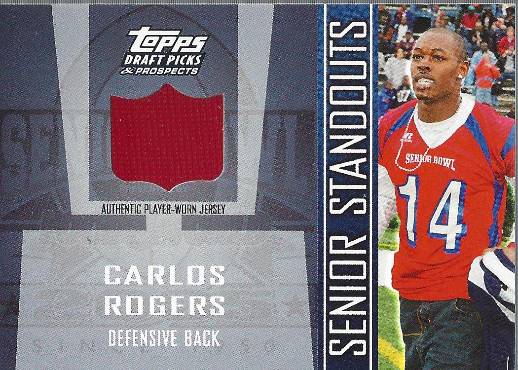 2005 Topps Draft Picks and Prospects Senior Standout Jersey #SSCR Carlos Rogers SB D