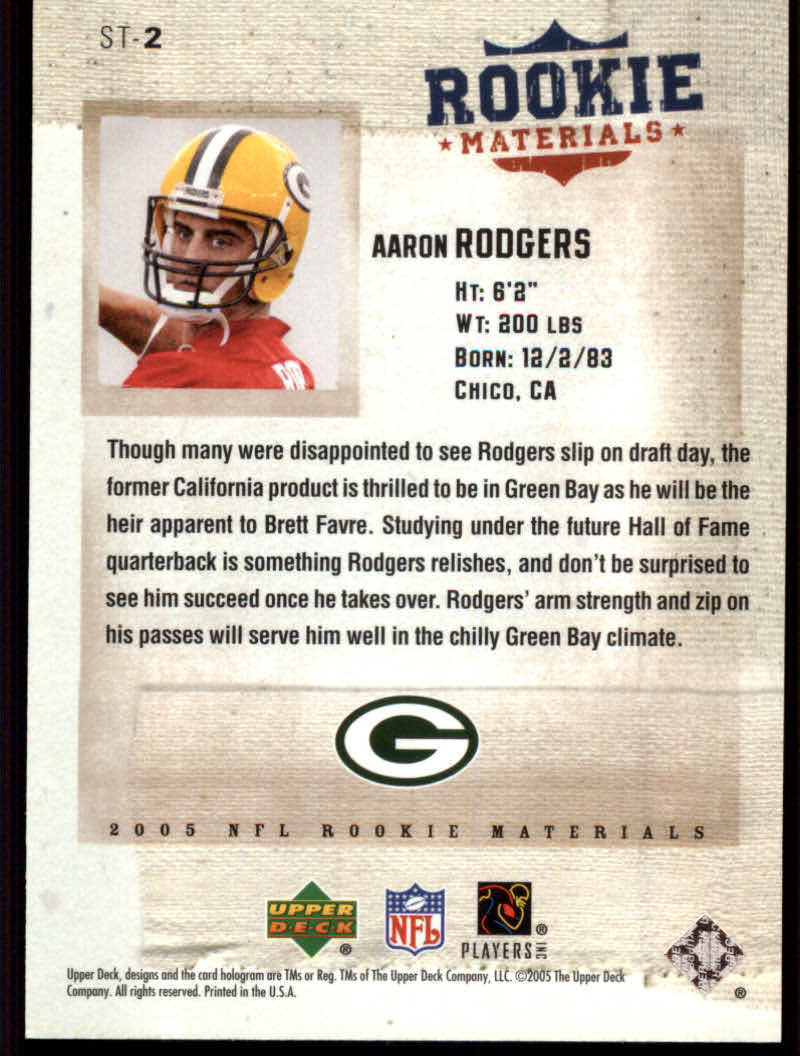 2005 Rookie Materials (Upper Deck) Football "Insert" Cards - Picture 6 of 26