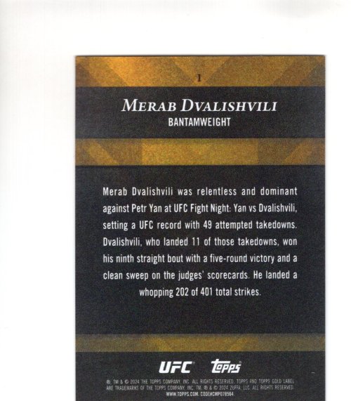 B6524- 2024 Topps Gold Label UFC Assorted Cards -You Pick- 15+ FREE US SHIP - Picture 7 of 41