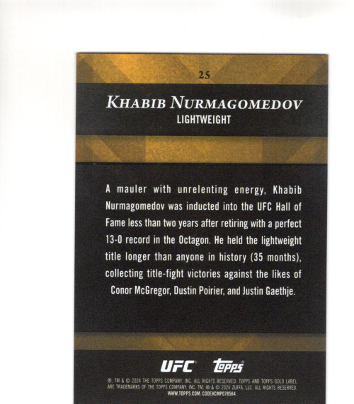 B6524- 2024 Topps Gold Label UFC Assorted Cards -You Pick- 15+ FREE US SHIP - Picture 15 of 41