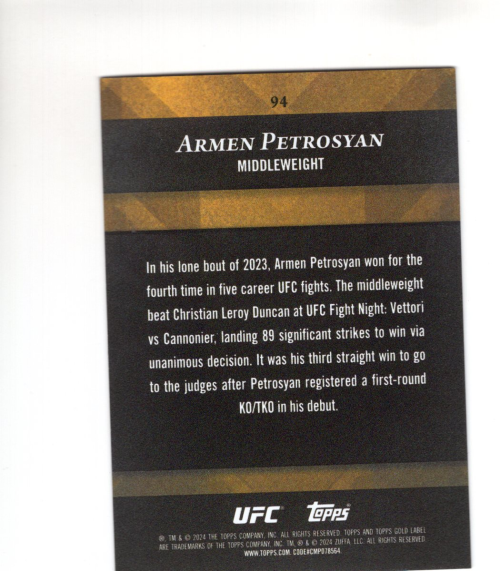 B6524- 2024 Topps Gold Label UFC Assorted Cards -You Pick- 15+ FREE US SHIP - Picture 17 of 41