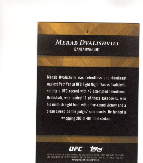 B6524- 2024 Topps Gold Label UFC Assorted Cards -You Pick- 15+ FREE US SHIP - Picture 19 of 41