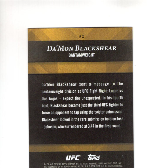 B6524- 2024 Topps Gold Label UFC Assorted Cards -You Pick- 15+ FREE US SHIP - Picture 21 of 41