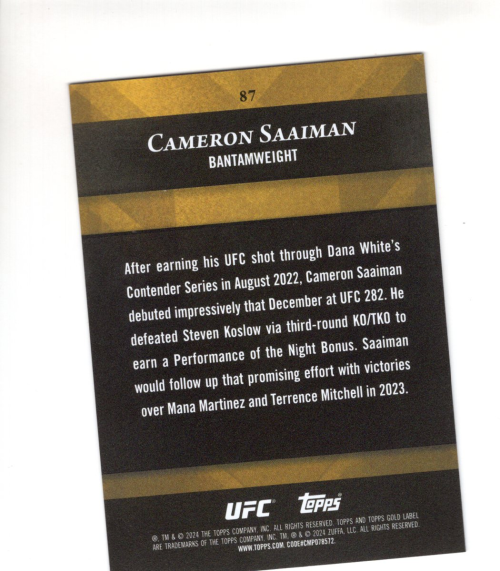 B6524- 2024 Topps Gold Label UFC Assorted Cards -You Pick- 15+ FREE US SHIP - Picture 29 of 41