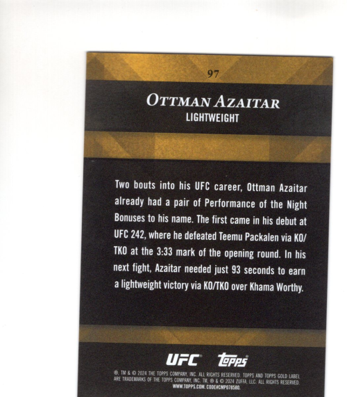B6524- 2024 Topps Gold Label UFC Assorted Cards -You Pick- 15+ FREE US SHIP - Picture 31 of 41