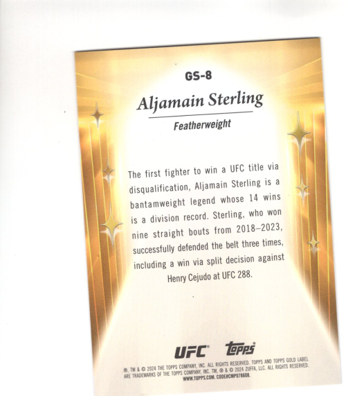 B6524- 2024 Topps Gold Label UFC Assorted Cards -You Pick- 15+ FREE US SHIP - Picture 39 of 41
