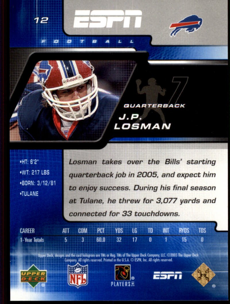 2005 ESPN (Upper Deck) Football "Holofoil" Parallel Cards - Picture 3 of 5
