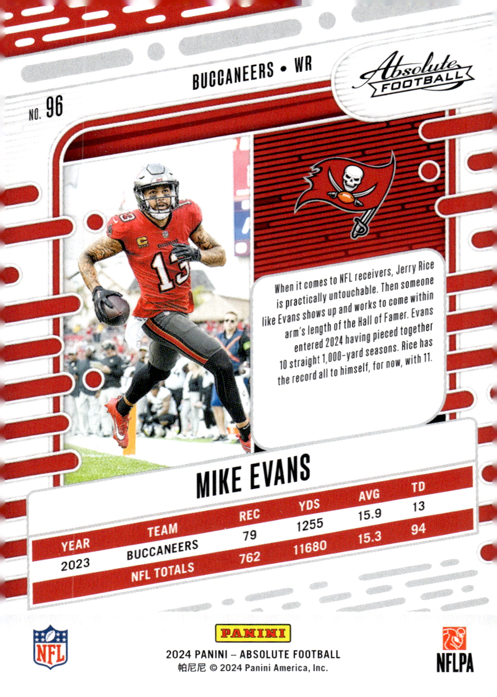 2024 Absolute Green #96 Mike Evans back image