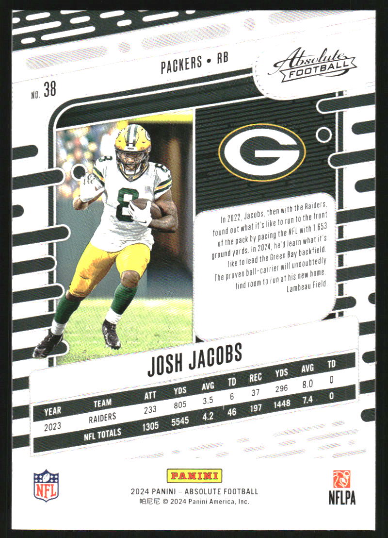 2024 Absolute Spectrum Orange #38 Josh Jacobs /75